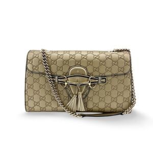 Gucci Emily Guccisima Chain Shoulder Bag Gold